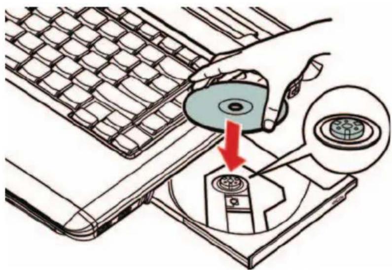 TOSHIBA Satellite A350D - Einlegen von Discs - 3