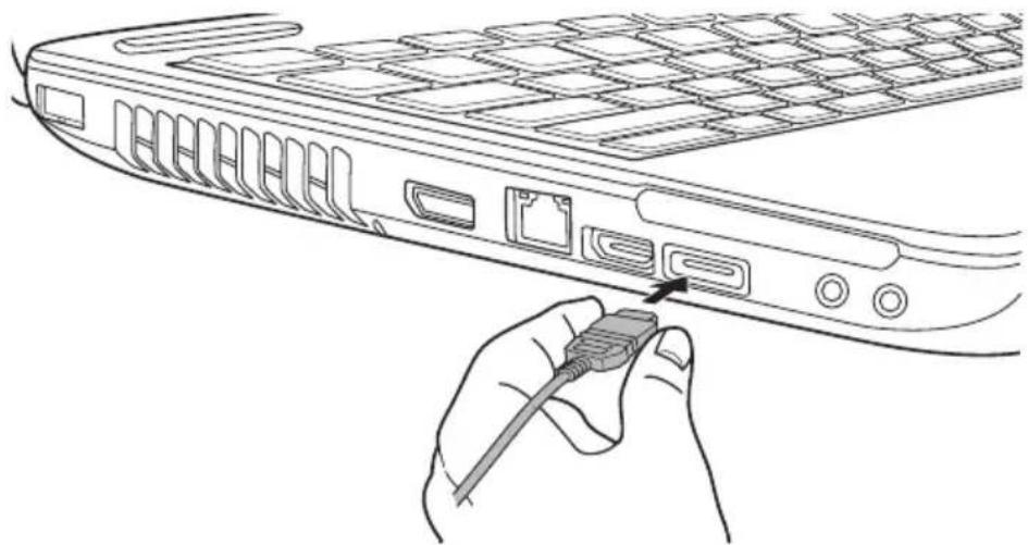 TOSHIBA Satellite A500D - Anschließen des eSATA-Geräts - 2