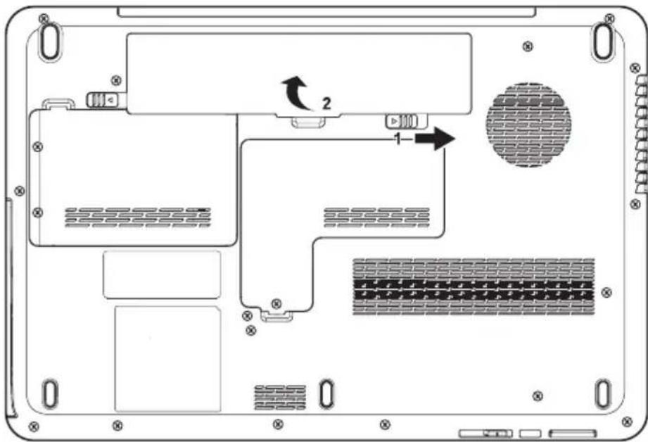 TOSHIBA Satellite A500D - Ersetzen des Akkus - 3