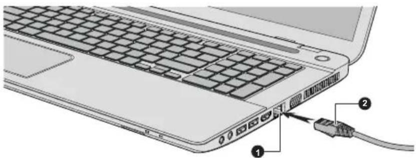 TOSHIBA Qosmio C70-B - Anschließen des LAN-Kabels - 2