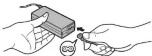 TOSHIBA Qosmio C70-B - Verbinden Sie das Netzkabel mit dem Netzadapter. - 1
