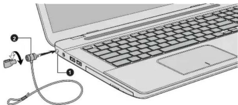 TOSHIBA Qosmio C70-B - Befestigen des Sicherheitsschlosses - 1