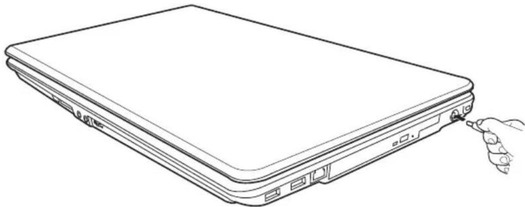 TOSHIBA Equium U400 - Anschließen des Netzadapters - 4