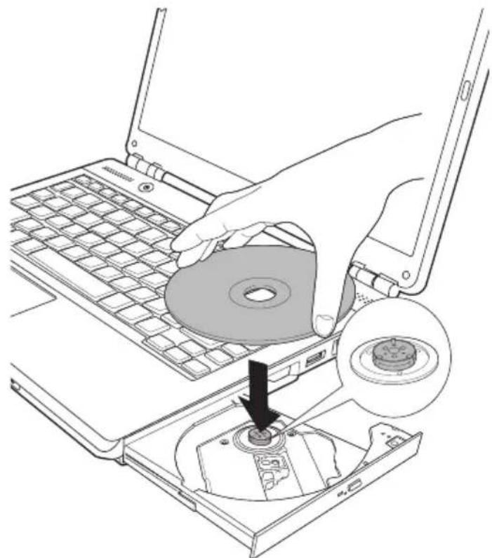 TOSHIBA Equium U400 - Einlegen von Discs - 4
