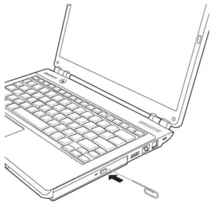 TOSHIBA Equium U400 - Einlegen von Discs - 2