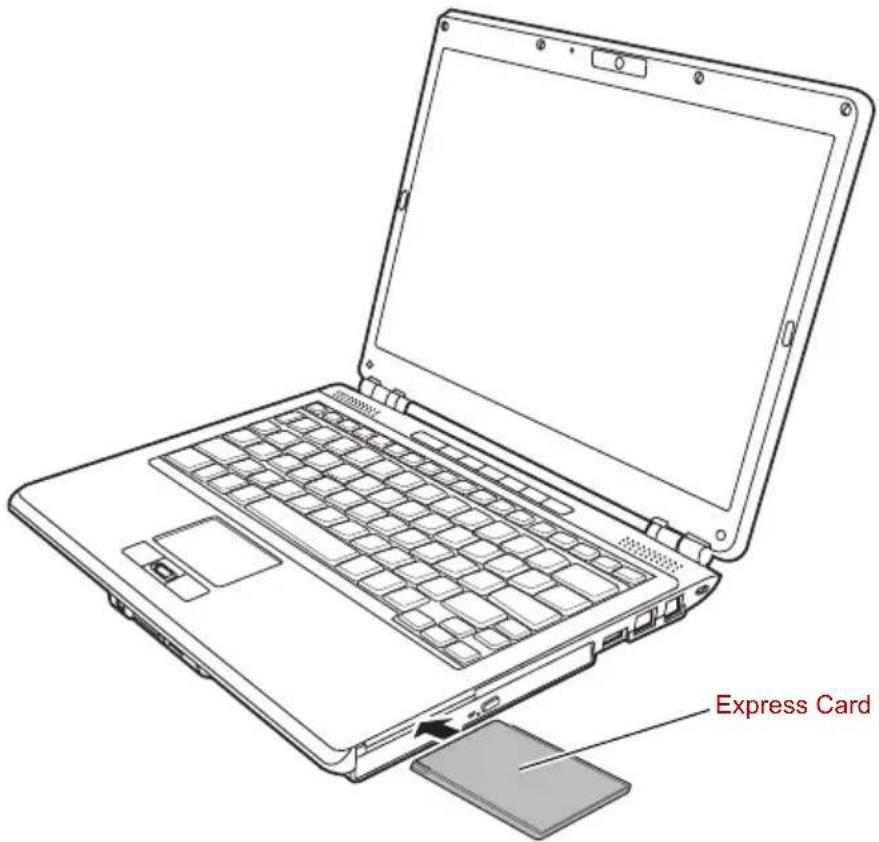 TOSHIBA Equium U300 - Einsetzen von Express Cards - 1