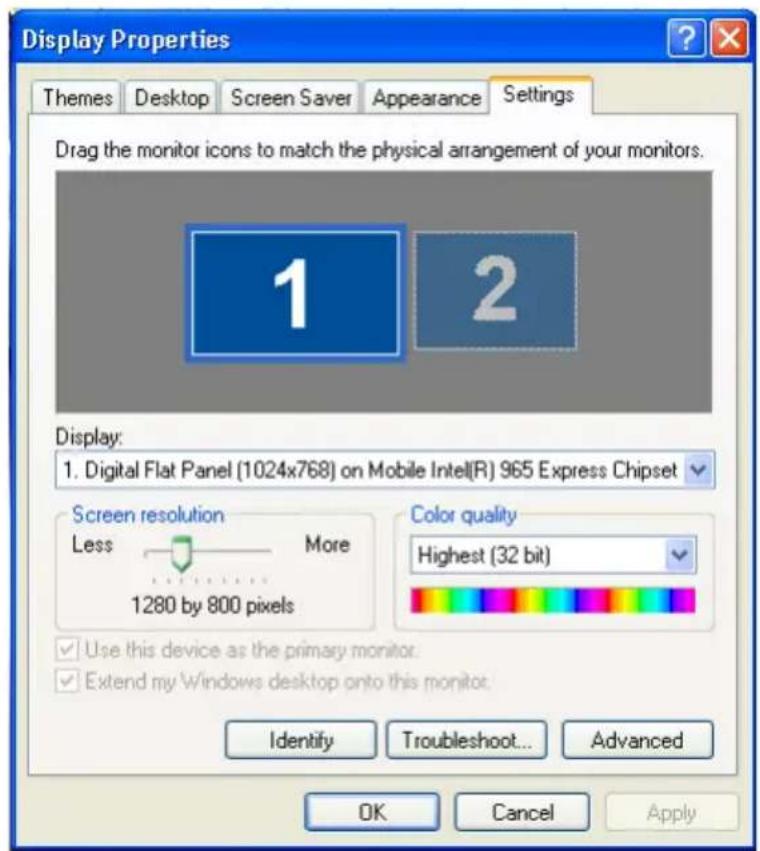 TOSHIBA Equium U300 - Anzeigeeinstellungen - 1