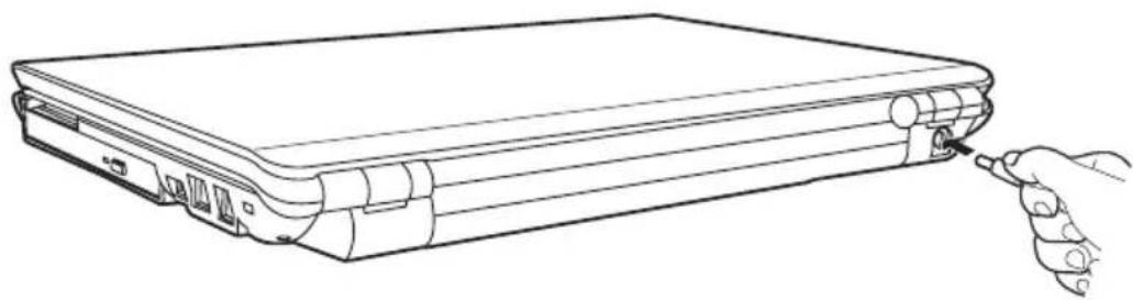 TOSHIBA Equium U300 - Anschließen des Netzadapters - 4