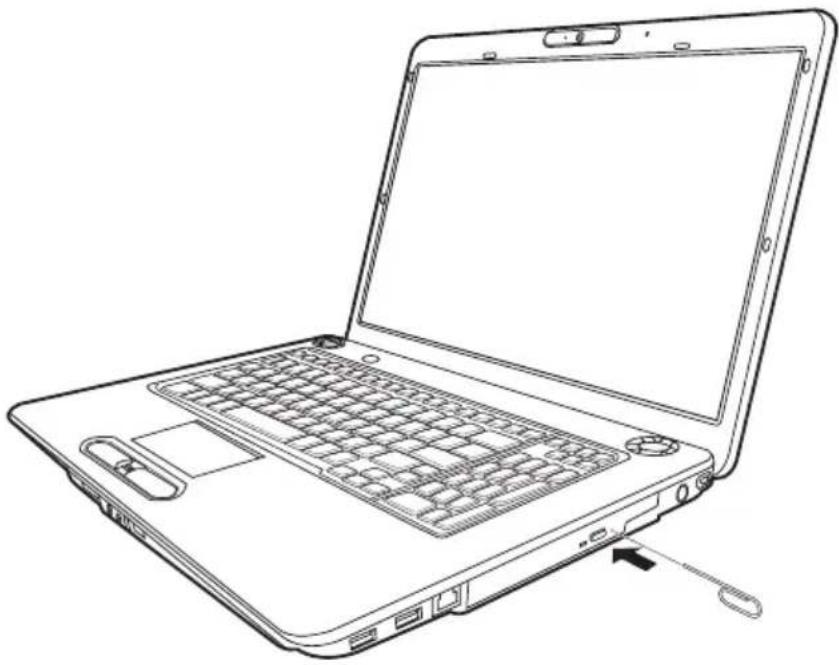 TOSHIBA Equium P300 - Einlegen von Discs - 2