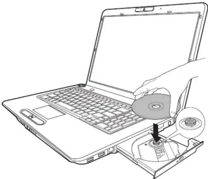 TOSHIBA Equium P300 - Einlegen von Discs - 4