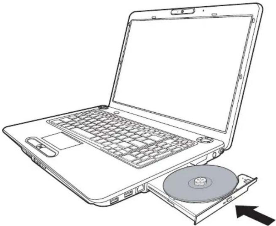 TOSHIBA Equium P300 - Einlegen von Discs - 7