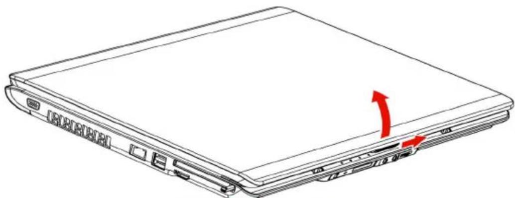 TOSHIBA Equium L300 - Öffnen des Bildschirms - 2