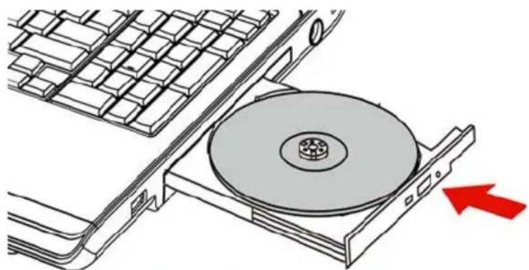 TOSHIBA Equium L350 - Einlegen von Discs - 8