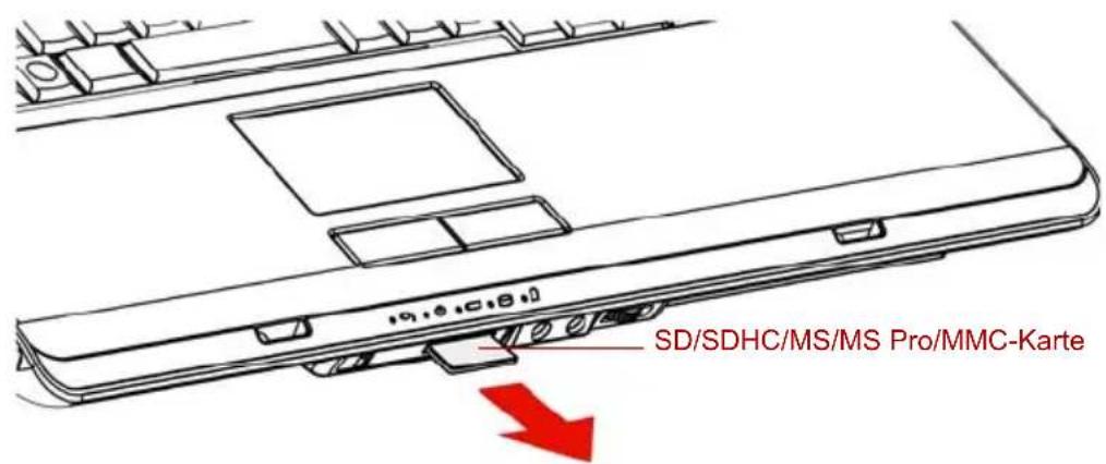 TOSHIBA Equium L350 - Entfernen einer SD/SDHC/MS/MS Pro/MMC-Karte - 1