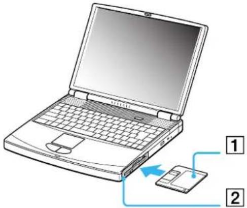 SONY PCG-FX505 - Inserting a diskette - 1