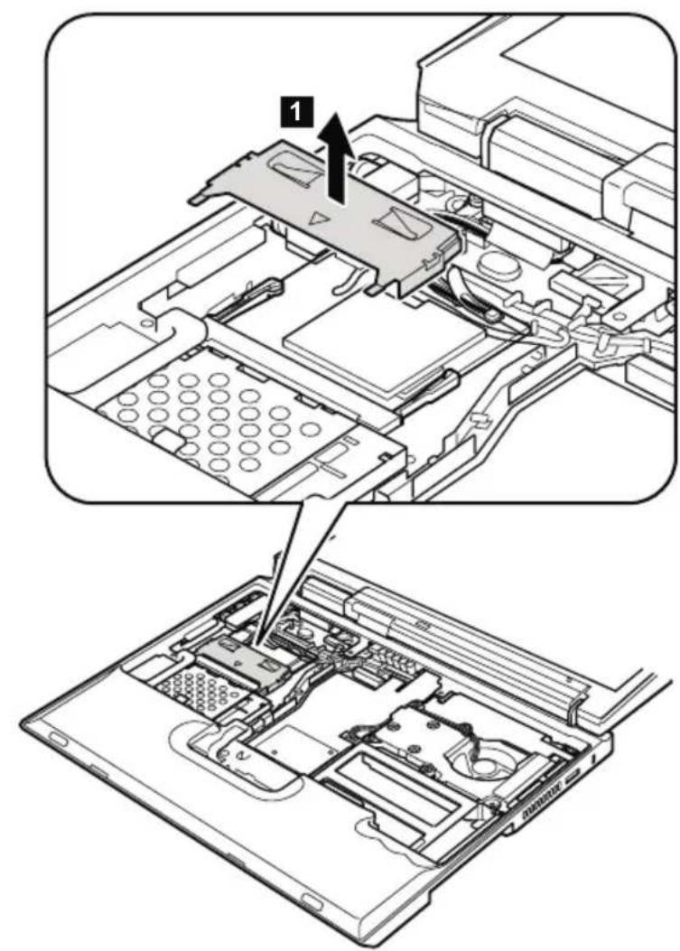 IBM ThinkPad X32 - Cable routing for the 802.11b/modem combo card - 2