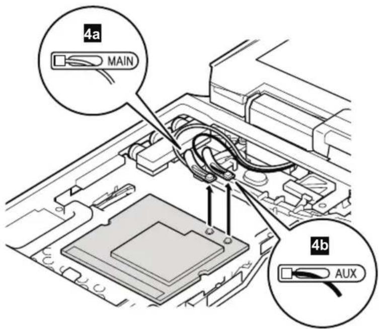 IBM ThinkPad X32 - Cable routing for the 802.11b/modem combo card - 4
