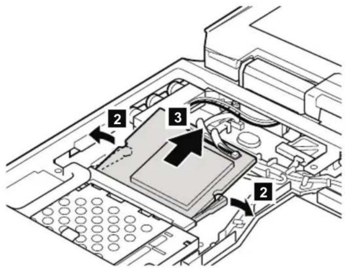 IBM ThinkPad X32 - Cable routing for the 802.11b/modem combo card - 3