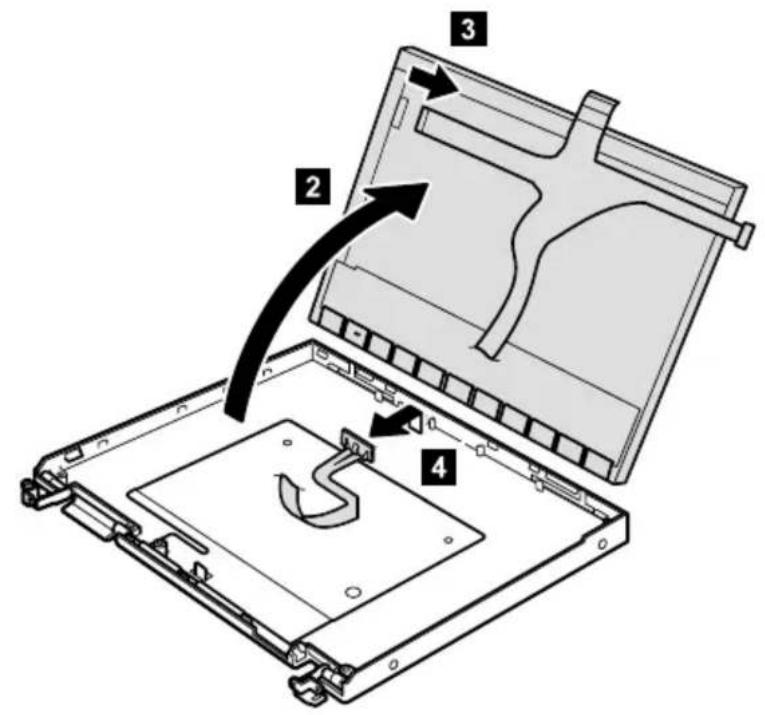 Technical diagram of a device with numbered components, showing internal structure and assembly steps