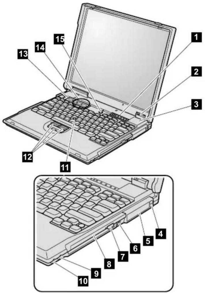 Laptop keyboard diagram with numbered parts for identification and assembly reference