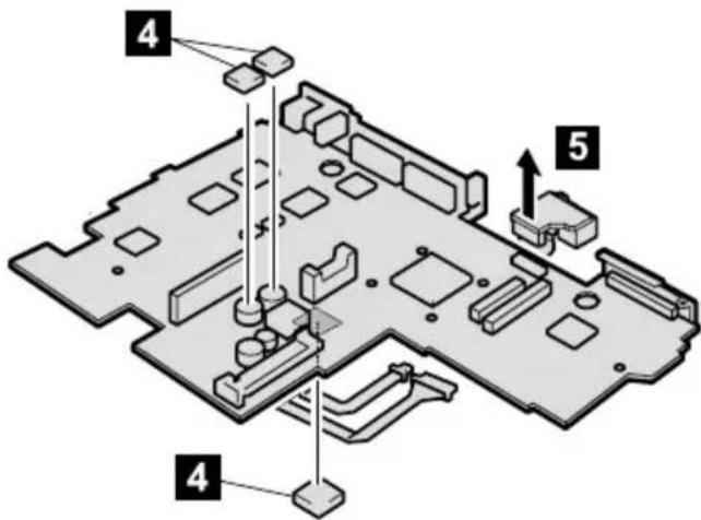 Technical diagram of a device's internal components with numbered parts labeled 4 and 5