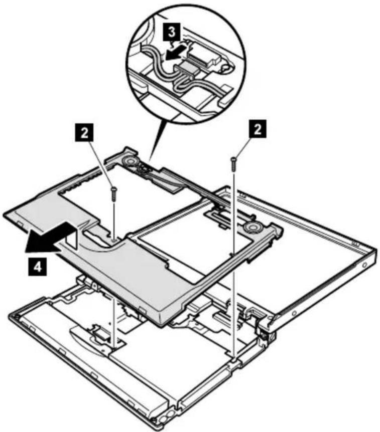 Technical diagram of a device's internal structure with numbered components and an inset showing a mechanical component detail.