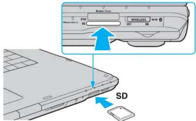 SONY Vaio VGN-AR51J - Inserting a Memory Card - 1