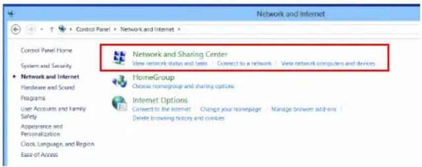 Network and Internet Control Panel Home System and Security • Network and Internet Hardware and Sound Programs User Accounts and Family Safety Appearance and Personalization Clock, Language, and Region Ease of Access Network and Sharing Center View network status and tasks Connect to a network View network computers and devices HomeGroup Choose homegroup and sharing options Internet Options Connect to the internet Change your homepage Manage browser add-ons Delete browsing history and copies
