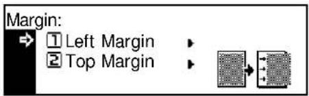 Océ OP1020 - Press ▲ or ▼ to select Left Margin or Top Margin and press [Enter]. - 1
