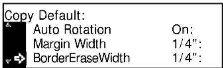 Océ OP1020 - Border Erase Width Default Value - 1
