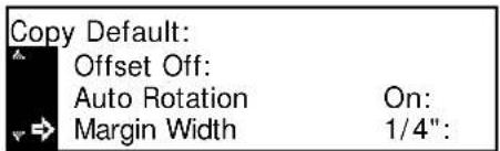 Océ OP1020 - Margin Width Default Value - 1
