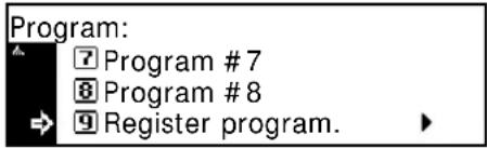 Océ OP1020 - Registering a Program - 1