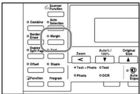 Océ OP1020 - Position the original and press [Margin]. - 1