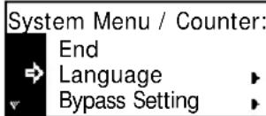 Océ OP1020 - Press ▲ or ▼ to select Language and press [Enter]. - 1