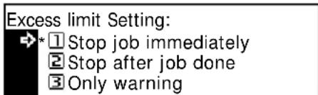 Océ OP1020 - Excess Limit Setting - 3