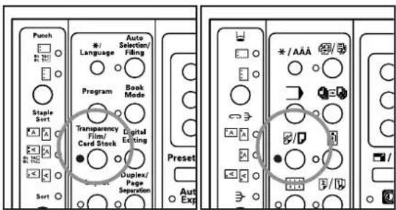 Océ OP30C - ●When setting OHP transparencies or thick paper on the multi-bypass tray - 1