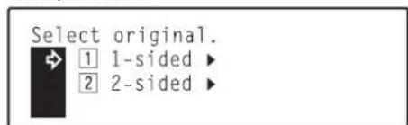 Océ OP30C - Use the ▲ cursor or the ▼ cursor key to specify the type of originals being copied. - 1