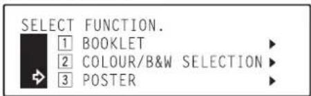 Océ OP30C - Use the ▲ cursor or the ▼ cursor key to select "3 Poster" and then press the Enter key. The "Select input mode" screen will appear. - 2