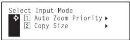 Océ OP30C - Use the ▲ cursor or the ▼ cursor key to select the poster mode method that you want to use. - 1