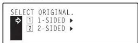 Océ OP30C - Use the ▲ cursor or the ▼ cursor key to specify the type of originals being copied. - 2