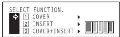 Océ OP30C - Use the ▲ cursor or the ▼ cursor key to select the insert sheet mode that you want to use. - 2
