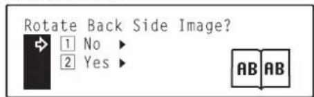 Océ OP30C - Select whether you want the image that is copied onto the back side of the copies to be rotated 180 degrees or not. - 1