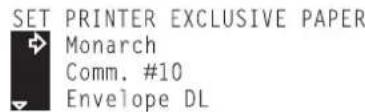 Océ OP30C - - Designating the envelope size - 5