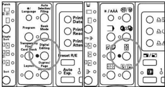 Océ OP30C - Press the Digital Editing key to light the corresponding indicator. - 1