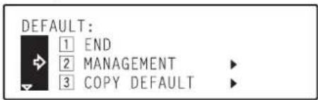 Océ OP30C - Make sure that "|2| Management" is selected and press the Enter key. - 2