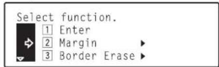 Océ OP30C - Use the ▲ cursor or the ▼ cursor key to select "2 Margin" and then press the Enter key. - 1