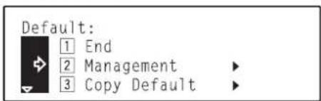 Océ OP30C - Make sure that "|2| Management" is selected and press the Enter key. - 1