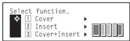 Océ OP30C - Use the ▲ cursor or the ▼ cursor key to select the insert sheet mode that you want to use. - 1