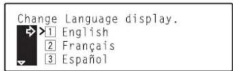 Océ OP30C - Use the ▲ cursor or the ▼ cursor key to select the language that you want to use. - 1
