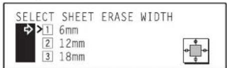 Océ OP30C - Use the ▲ cursor or the ▼ cursor key to select the width of the border that you want to have erased. - 2